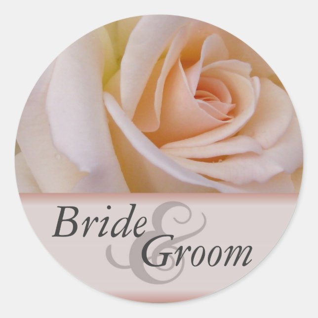 Pegatinas de rosa para novias y novios (Anverso)