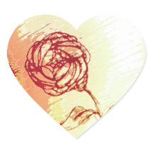 Pegatinas de Rosa Rústica