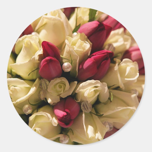 Pegatinas de Rosa y Sello para sobres de tulipanes (Anverso)