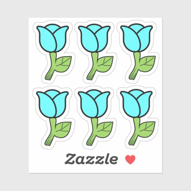 Pegatinas de Rosas azules (Hoja)