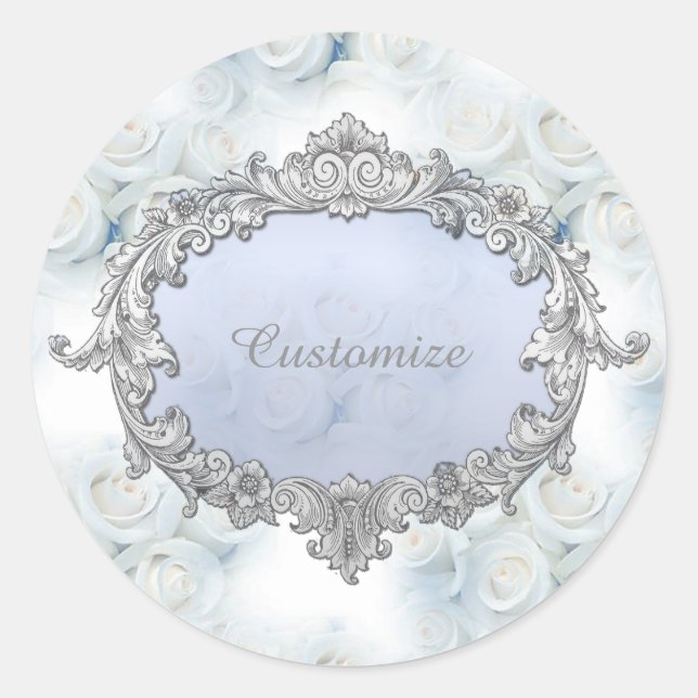 Pegatinas de rosas blancas de invierno personaliza (Anverso)