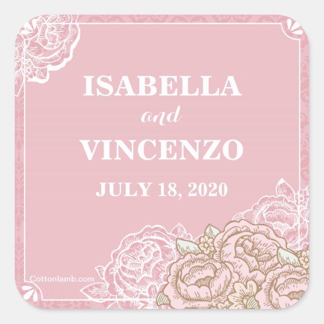 Pegatinas de Rosas de col de época (Anverso)