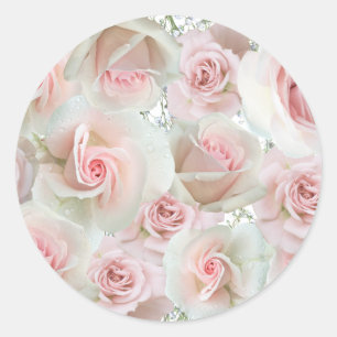 Pegatinas de Rosas Rosadas y Aliento de Bebé CUALQ