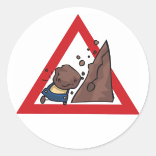 Pegatinas de Rótulo de caminos de caída de rocas