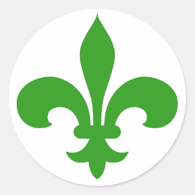 Pegatinas de Round Fleur de Lis GREEN (Anverso)