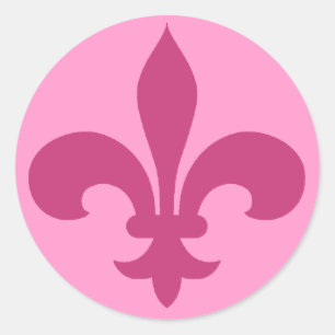 Pegatinas de Round Fleur de Lis PINK