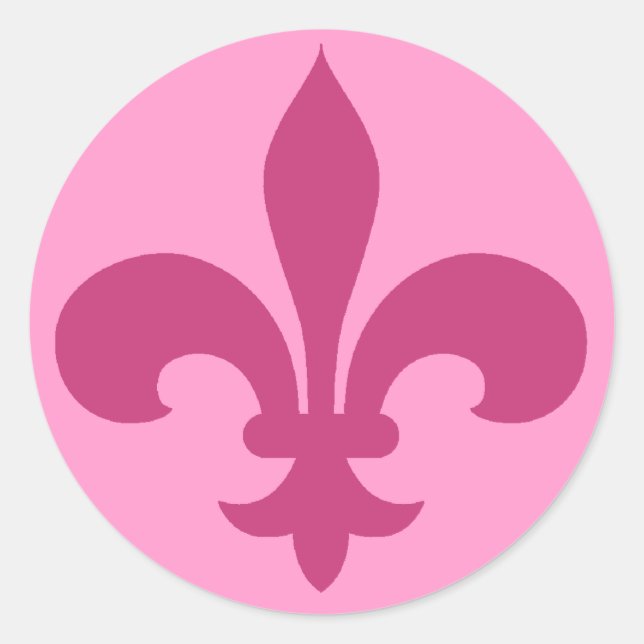 Pegatinas de Round Fleur de Lis PINK (Anverso)
