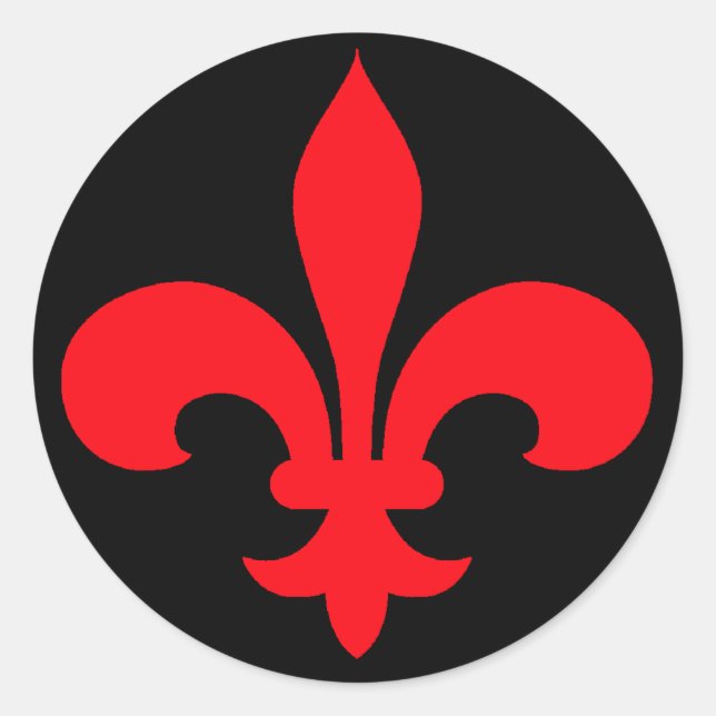 Pegatinas de Round Fleur de Lis RED (Anverso)