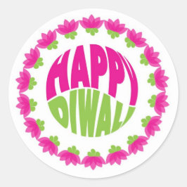 Pegatinas de Round Happy Diwali
