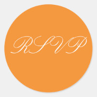 Pegatinas de RSVP de Boda naranja