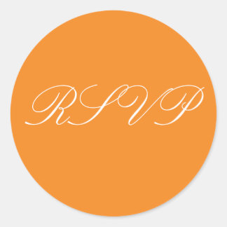 Pegatinas de RSVP de Boda naranja