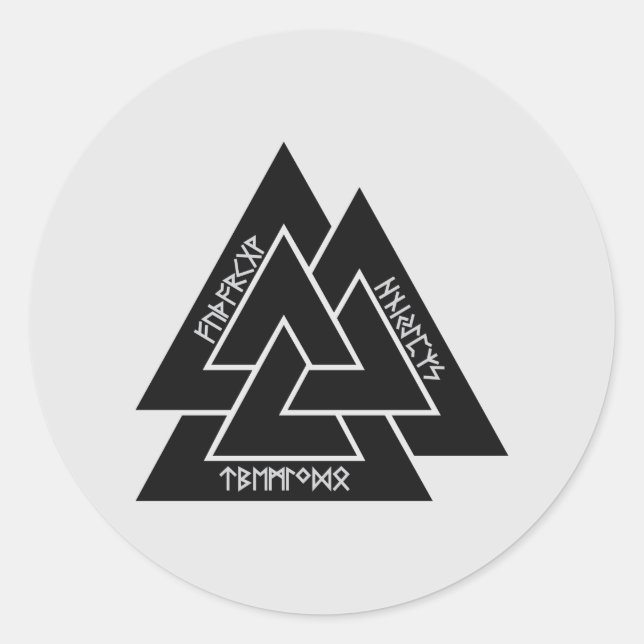 Pegatinas De Rutas Etched De Valknut (Ronda) (Anverso)