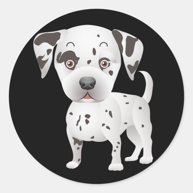 Pegatinas de saludo de cachorro dálmata (Anverso)