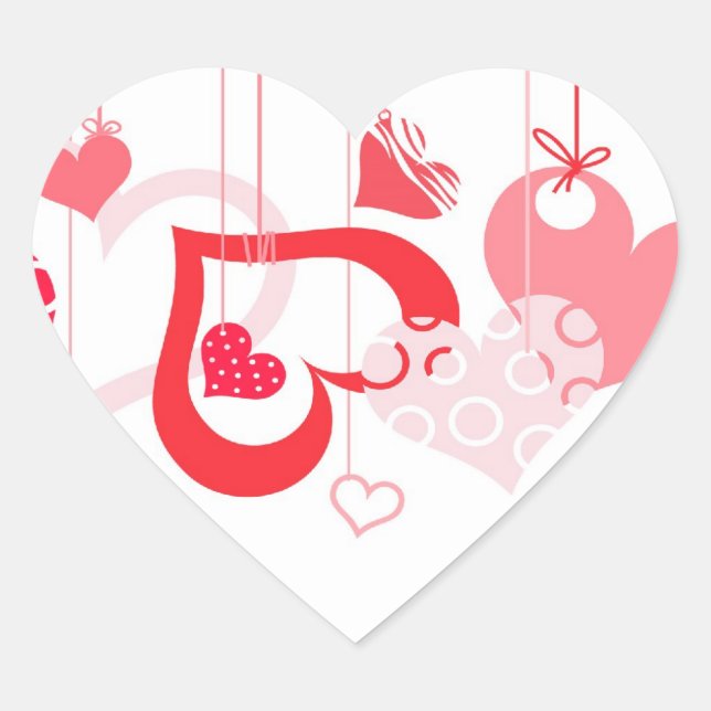 Pegatinas de San Valentín colgantes de Corazones d (Anverso)