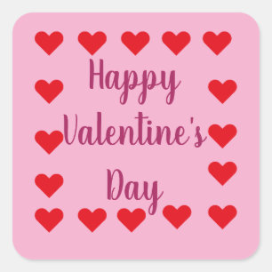 Pegatinas de SAN VALENTÍN CORAZONES ROJOS Feliz