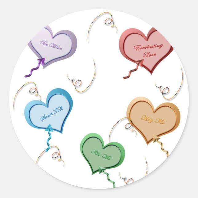 Pegatinas de San Valentín de Candy Hearts (Anverso)