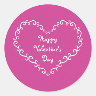 Pegatinas de San Valentín de corazón ornamental ro