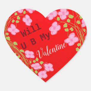 Pegatinas de San Valentín del corazón rojo diverti