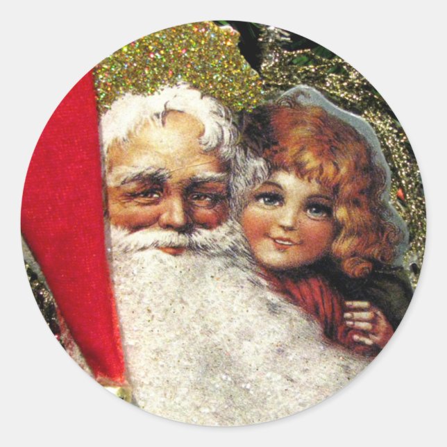 Pegatinas de Santa Claus a la vieja usanza (Anverso)