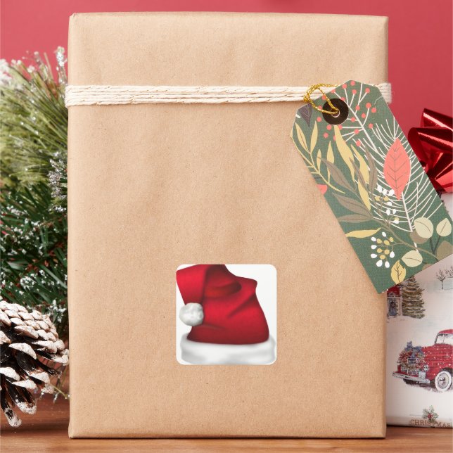 Pegatinas de Santa Hat Sellos para sobres (Vacaciones)