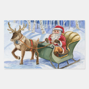 Pegatinas de Santa y Reindeer Sleigh
