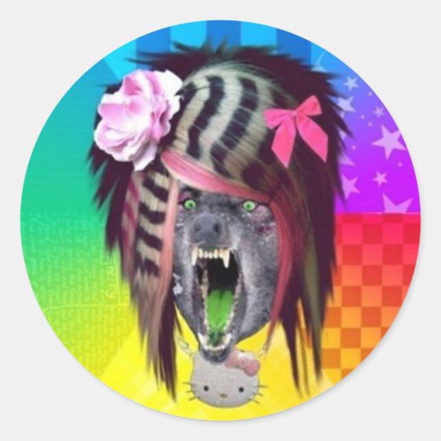 Pegatinas de Scene Wolf Meme (Anverso)