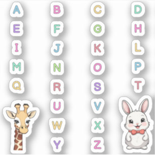 pegatinas de scrapbook Alphabet Animales ABC