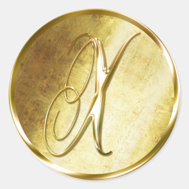 Pegatinas de sellado de sobre dorado de monograma  (Anverso)