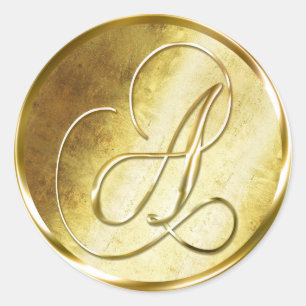 Pegatinas de sellado de sobre dorado falso monogra