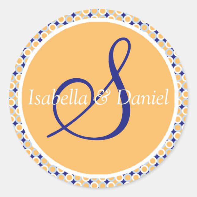 Pegatinas De Sello De Boda Monograma S (Anverso)