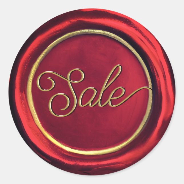 Pegatinas De Sello De Cera De Cera De Oro Y Rojo D (Anverso)