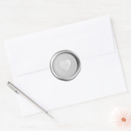 Pegatinas de sello de cera de Corazón de Plata par