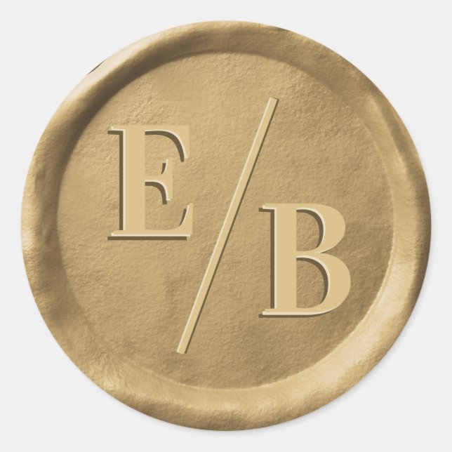 Pegatinas de sello de cera dorada para boda inicia (Anverso)