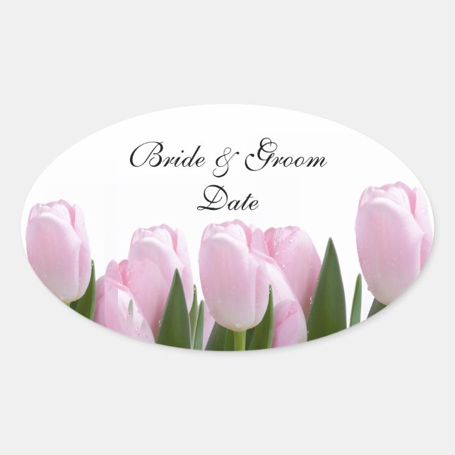 Pegatinas de SELLO PARA SOBRES BODA PINK TULIP (Anverso)
