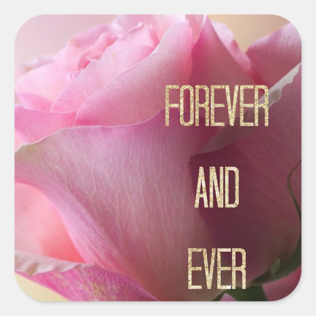 Pegatinas de Sello para sobres Boda Rosa Forever (Anverso)
