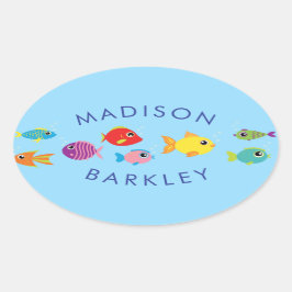 Pegatinas de Sello para sobres de Aquarium Fish Cu