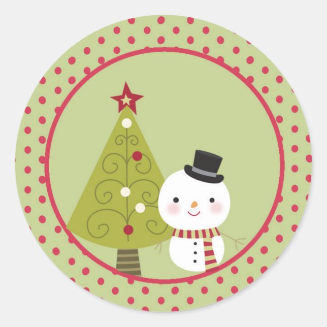 Pegatinas de Sello para sobres de árbol de navidad (Anverso)