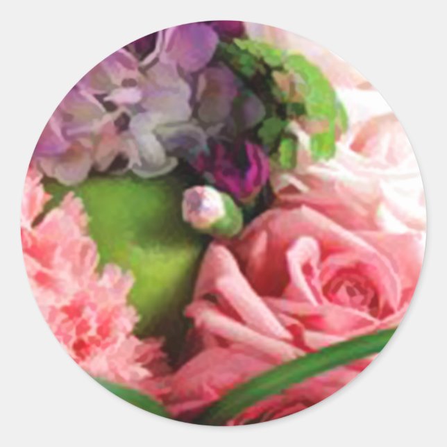 Pegatinas de Sello para sobres de Boda floral (Anverso)
