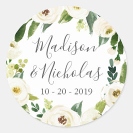 Pegatinas de Sello para sobres de Bodas verdes de 