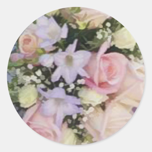 Pegatinas de Sello para sobres de flores de boda (Anverso)