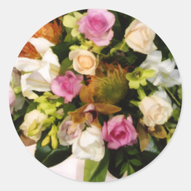 Pegatinas de Sello para sobres de flores de boda (Anverso)
