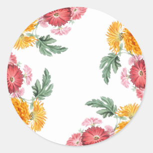 Pegatinas de Sello para sobres de flores otoñales