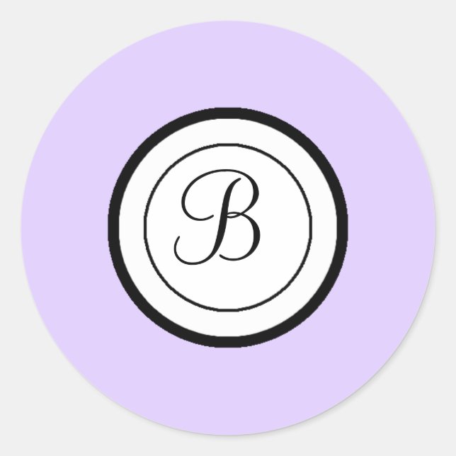 Pegatinas de Sello para sobres de lavanda Monogram (Anverso)