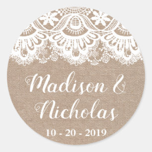 Pegatinas de Sello para sobres de los Bodas de Bur