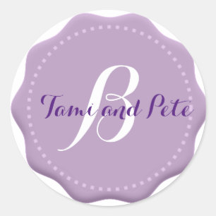 Pegatinas de Sello para sobres de Monograma Lilac