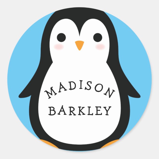 Pegatinas de Sello para sobres de nombres de pingü (Anverso)