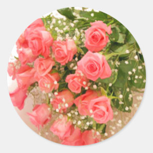 Pegatinas de Sello para sobres de Rosa Peach