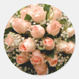 Pegatinas de Sello para sobres de Rosa Peach