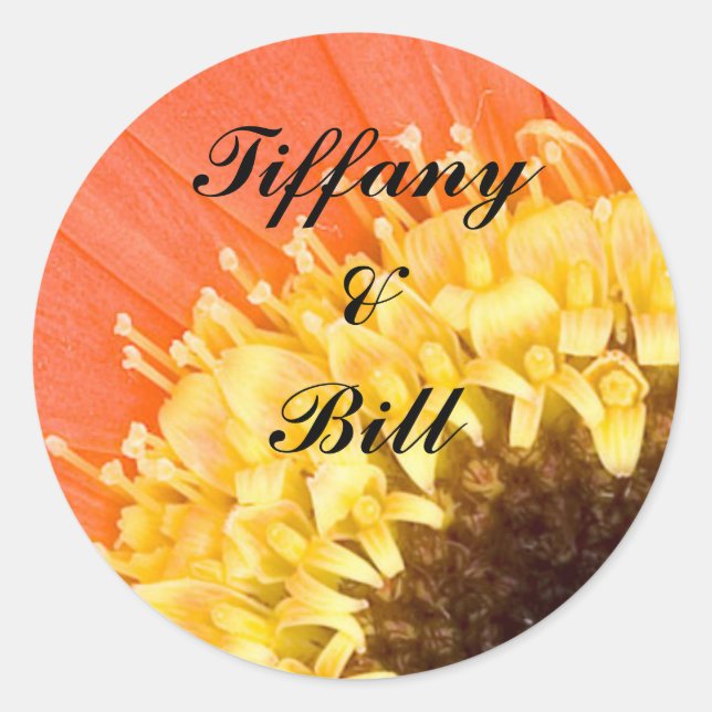 pegatinas de sello para sobres floral boda (Anverso)