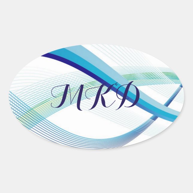 Pegatinas de Sello para sobres Swirl Verde azulado (Anverso)